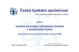 Ocenění Českou fyzikální společností, 2025